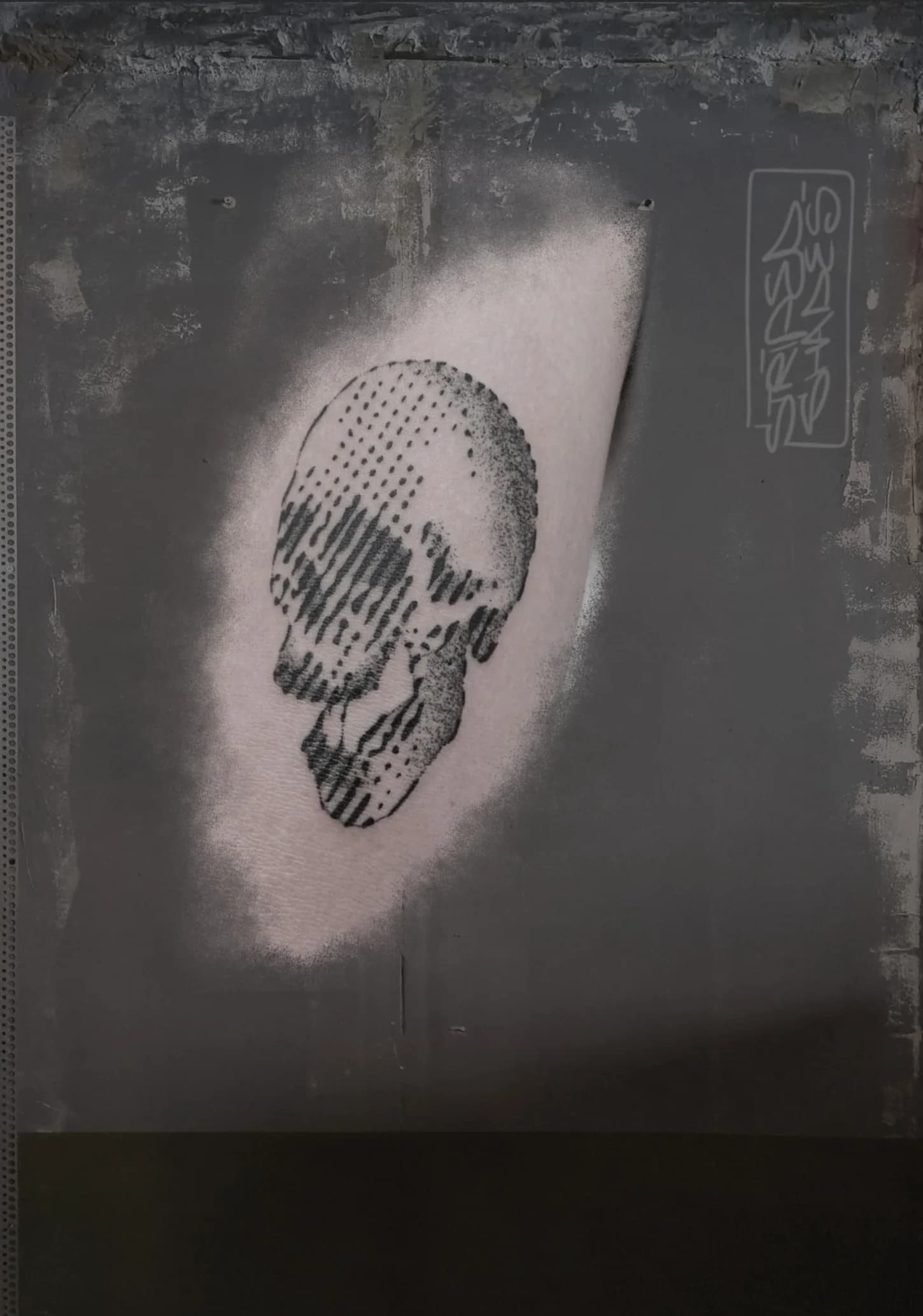 Dot Work Skull With Linear Shading, by striped_shades