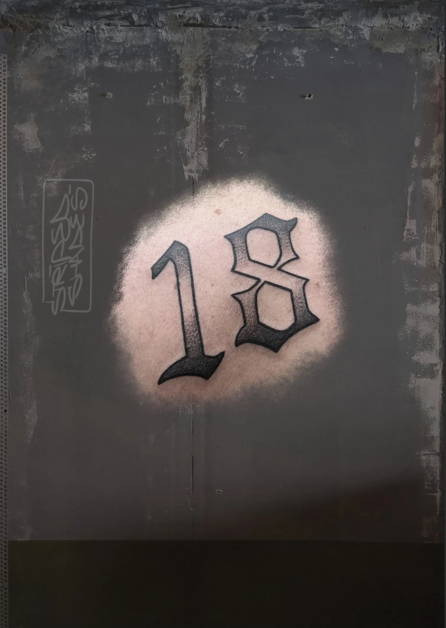 Number 18 in Gothic Blackletter Tattoo, by striped_shades