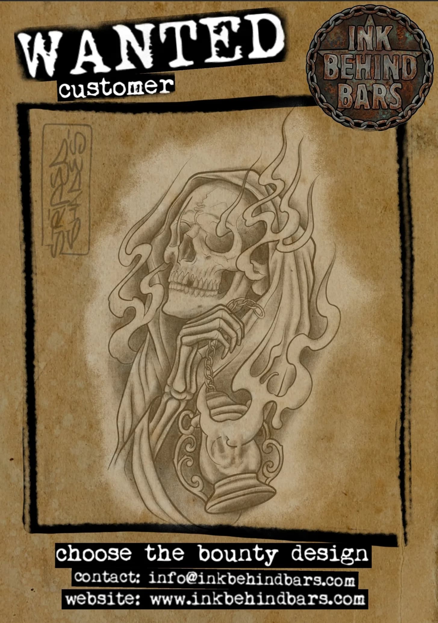 Hooded Reaper Skull with Lantern, by striped_shades