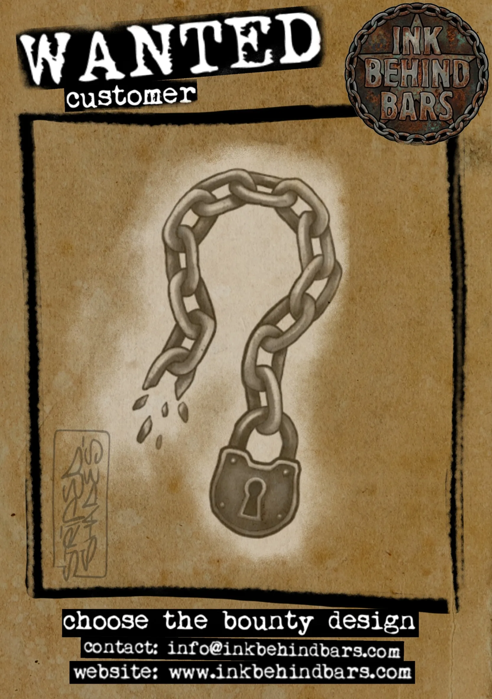 Broken Chain and Padlock Black & Grey Tattoo, by striped_shades