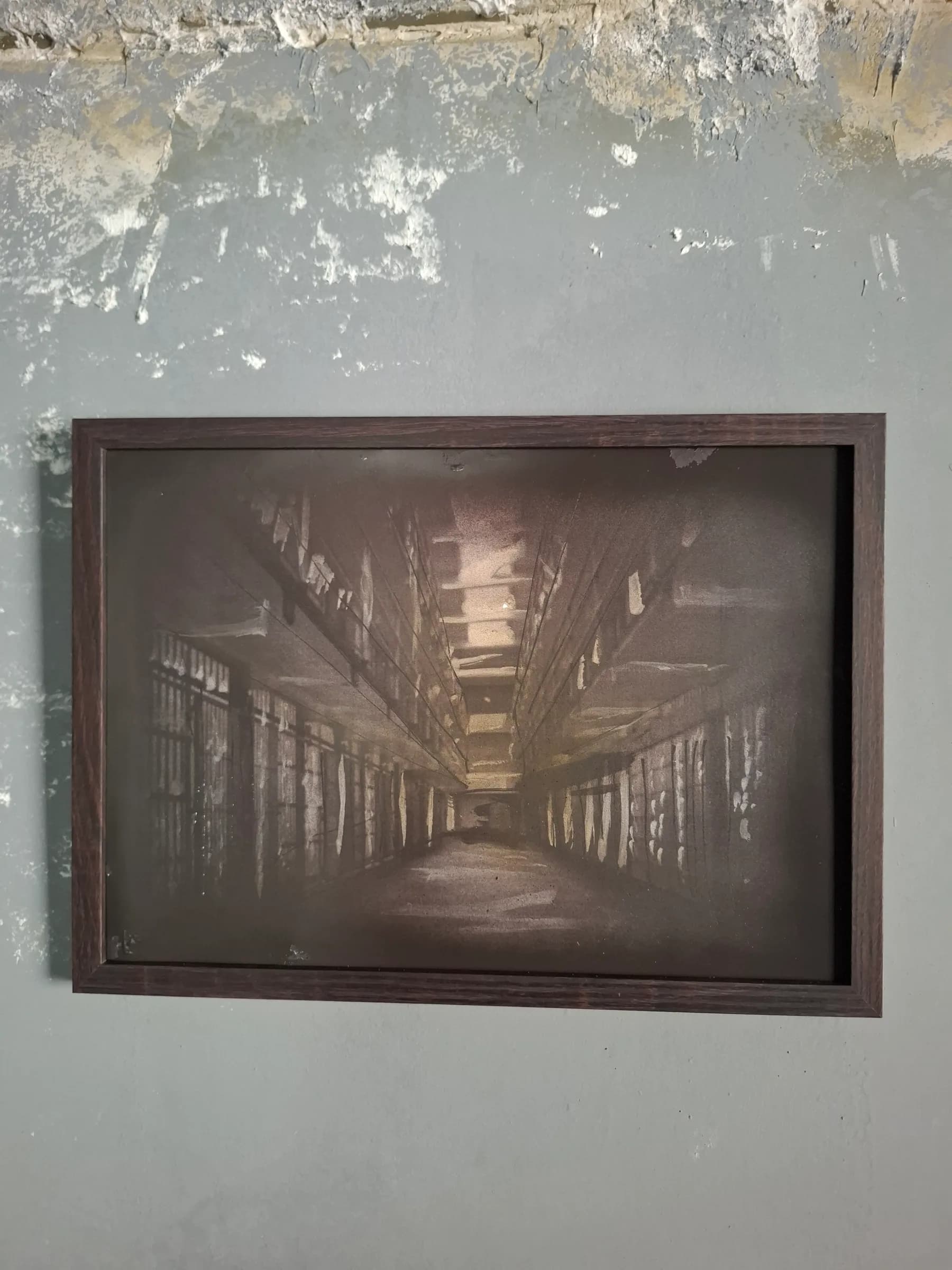 Prison Cellblock Corridor in Black and Grey, by striped_shades