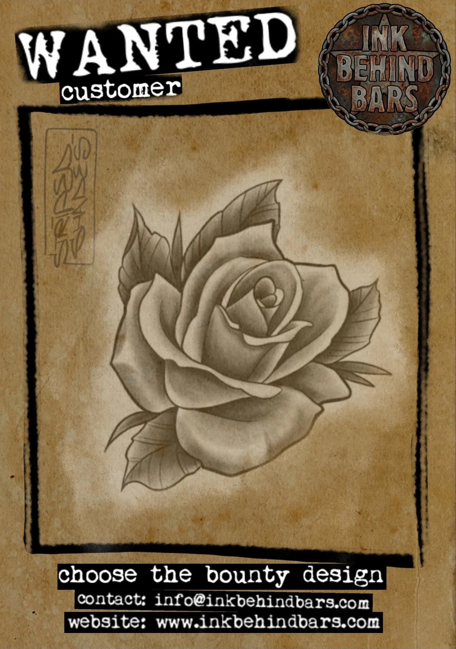 Shaded Rose With Leaves, Black & Grey, by striped_shades