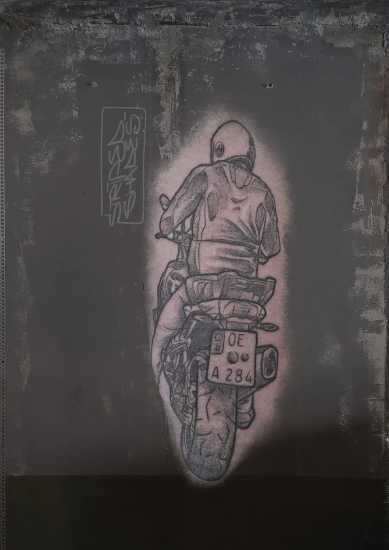 Motorcyclist Rider Seen From Behind Tattoo, by striped_shades