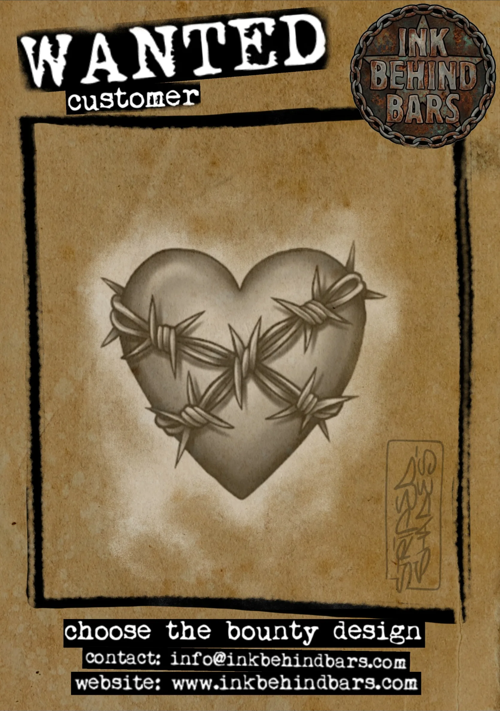 Barbed Wire Heart Black & Grey Tattoo Design, by striped_shades