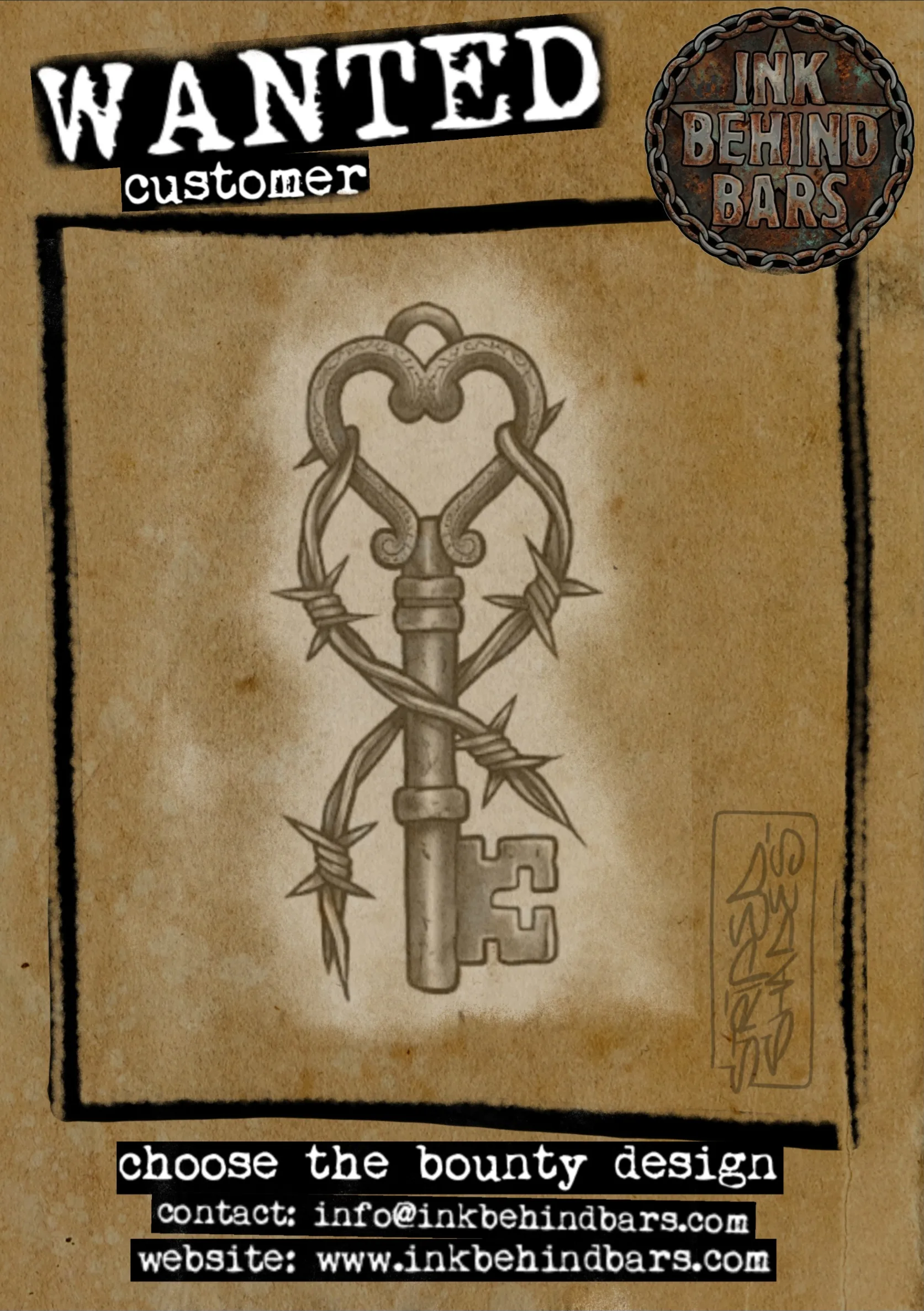 Ornate Key Wrapped in Barbed Wire, by striped_shades