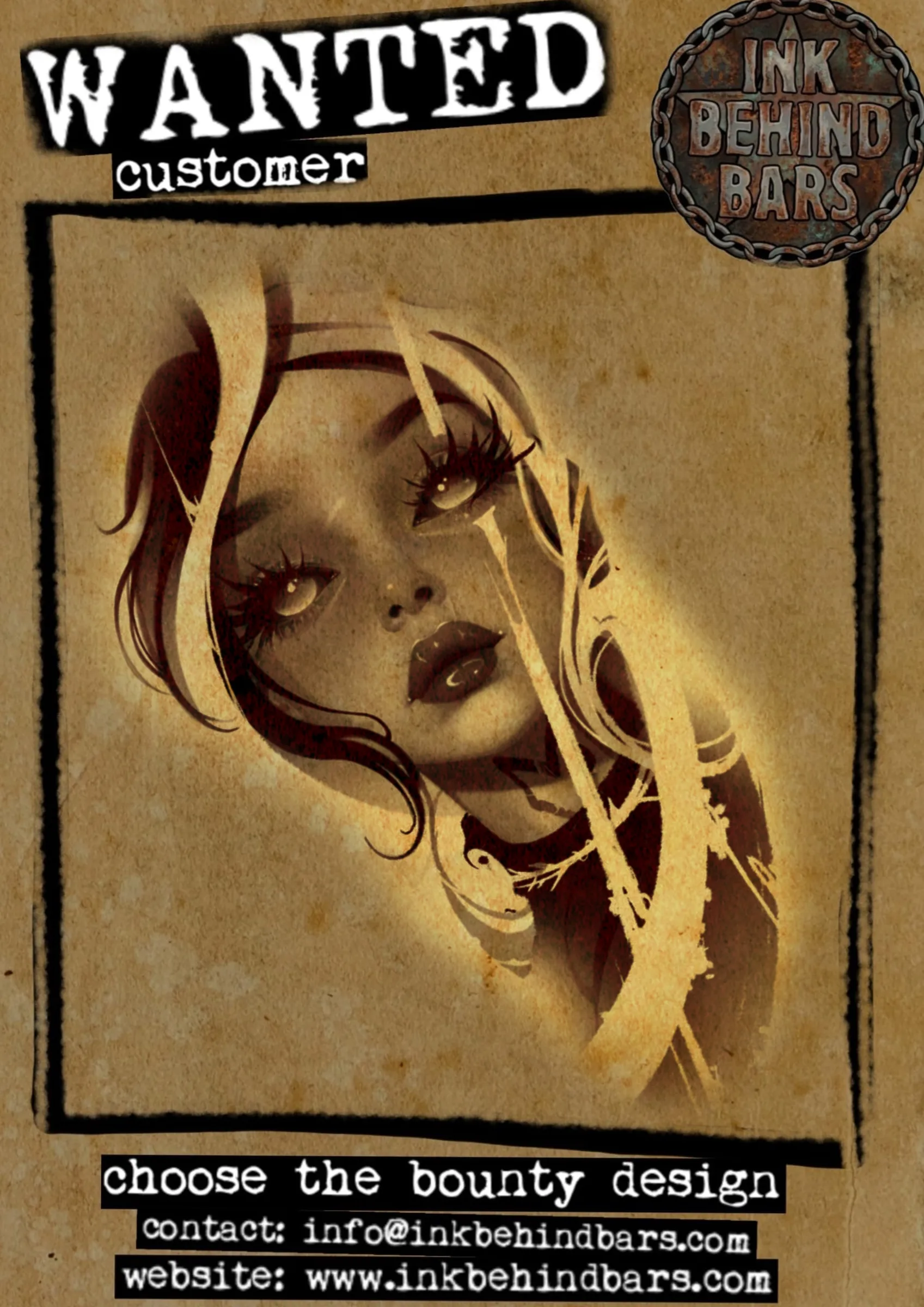Abstract Portrait of a Woman with Bold Slash, by lockedindarktattoo