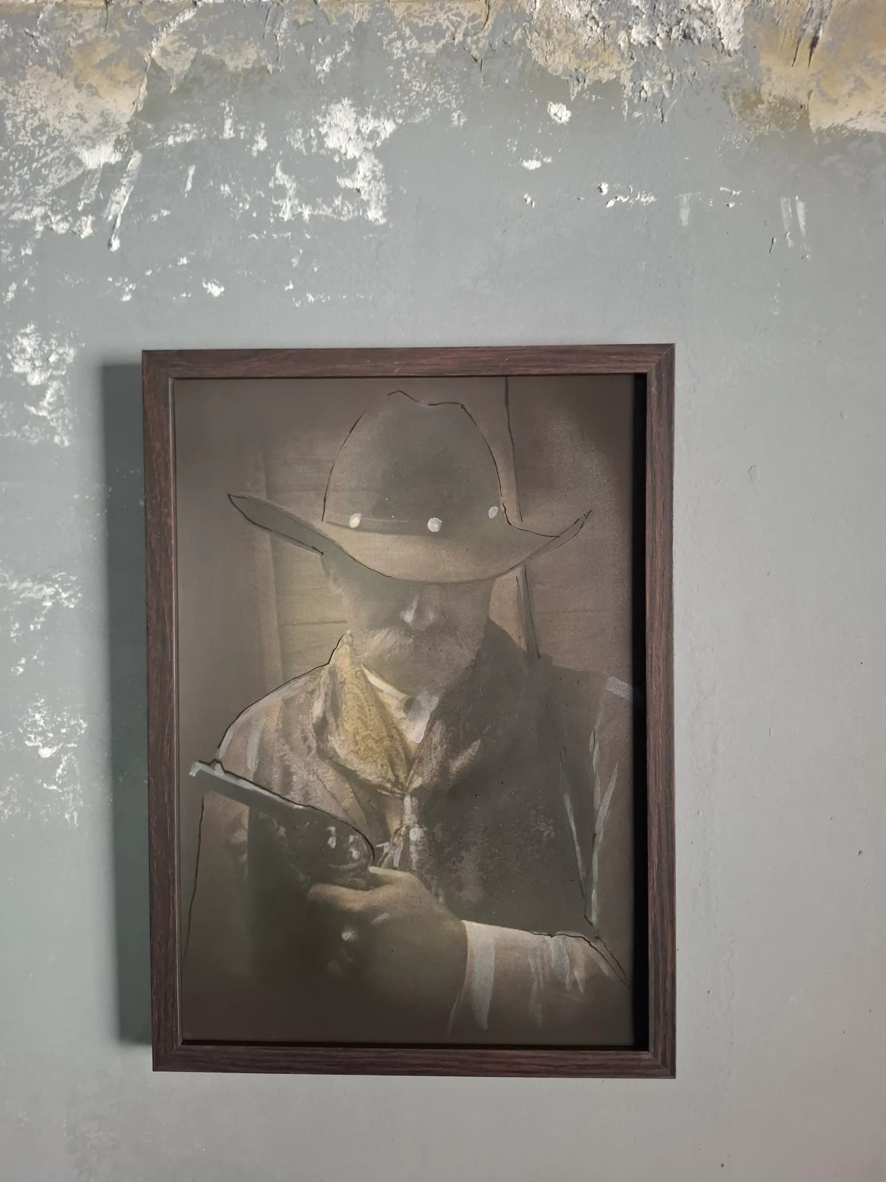 Western Outlaw Portrait in Black and Grey, by striped_shades