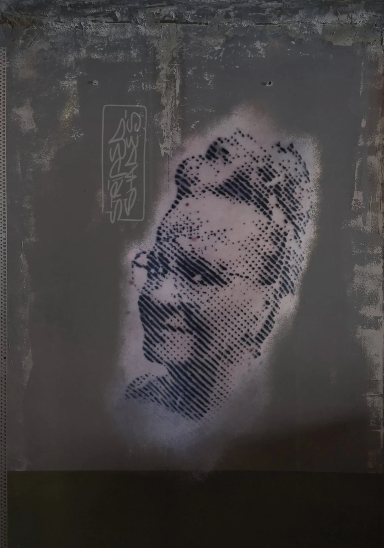 Halftone Dot Portrait of a Man in Profile, by striped_shades