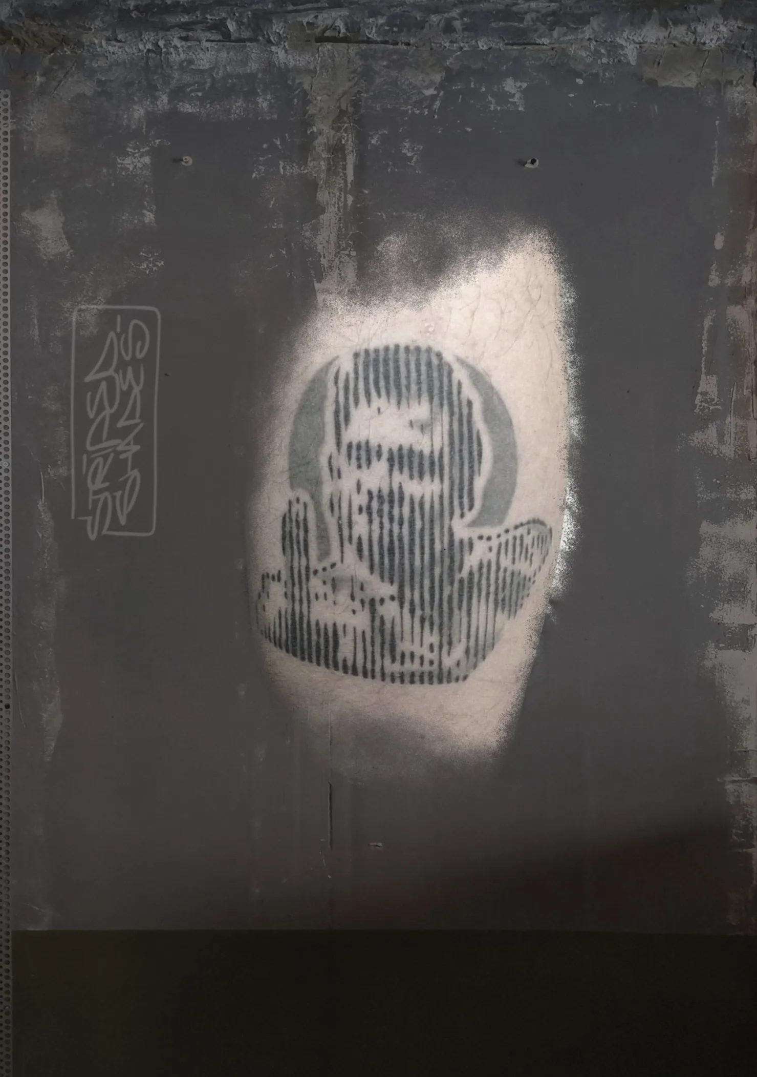 Bearded Man Portrait in Stencil Black and Grey, by striped_shades